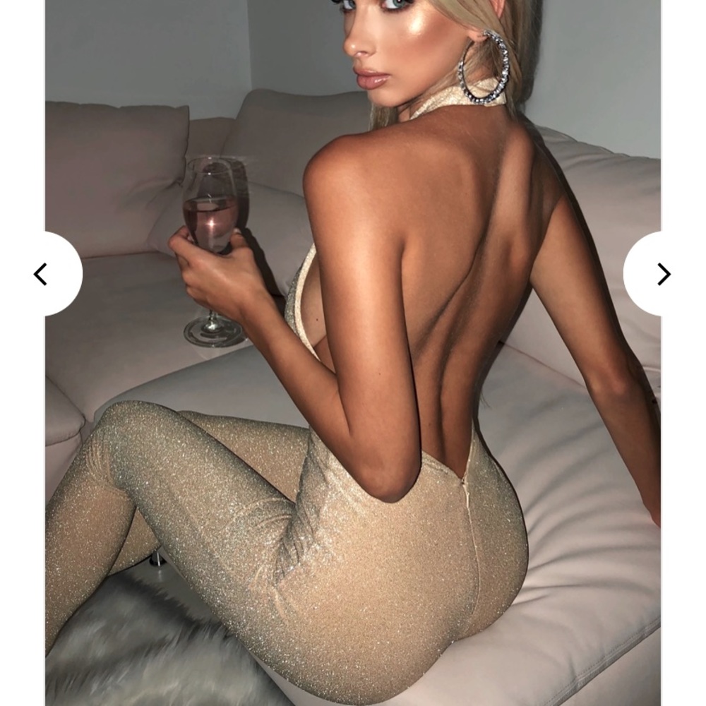 BabyBoo Fashion; Ellisa Jumpsuit Gold, Size XS